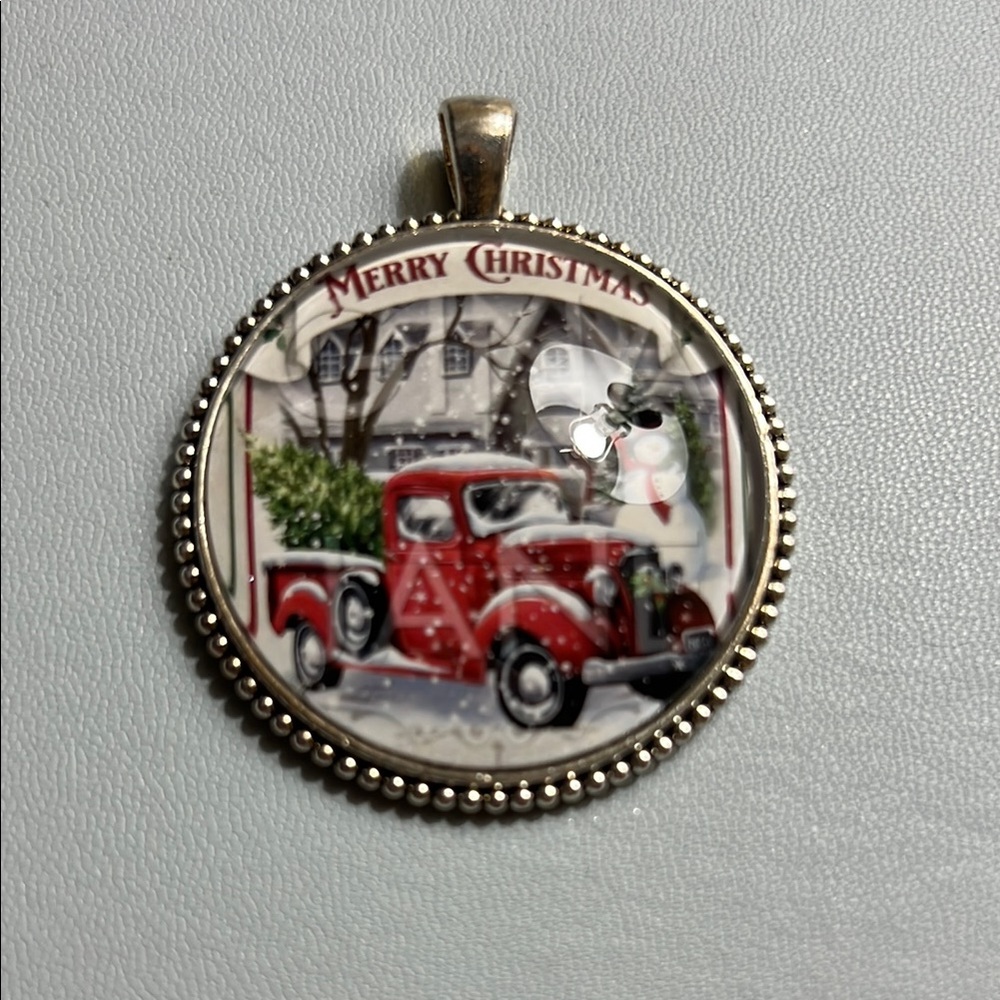 Plunder Red and Silver Christmas Truck Ornament
